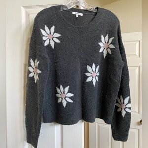 Madewell Sweater - Floral - Grey - Medium